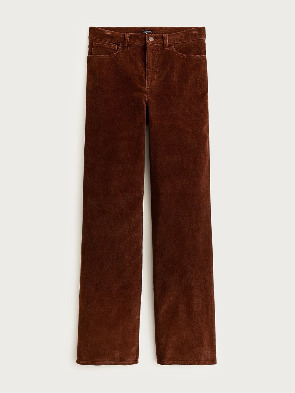 NWT J. Crew Slim Wide Leg Pants Corduroy High Rise Brown French Press size 29